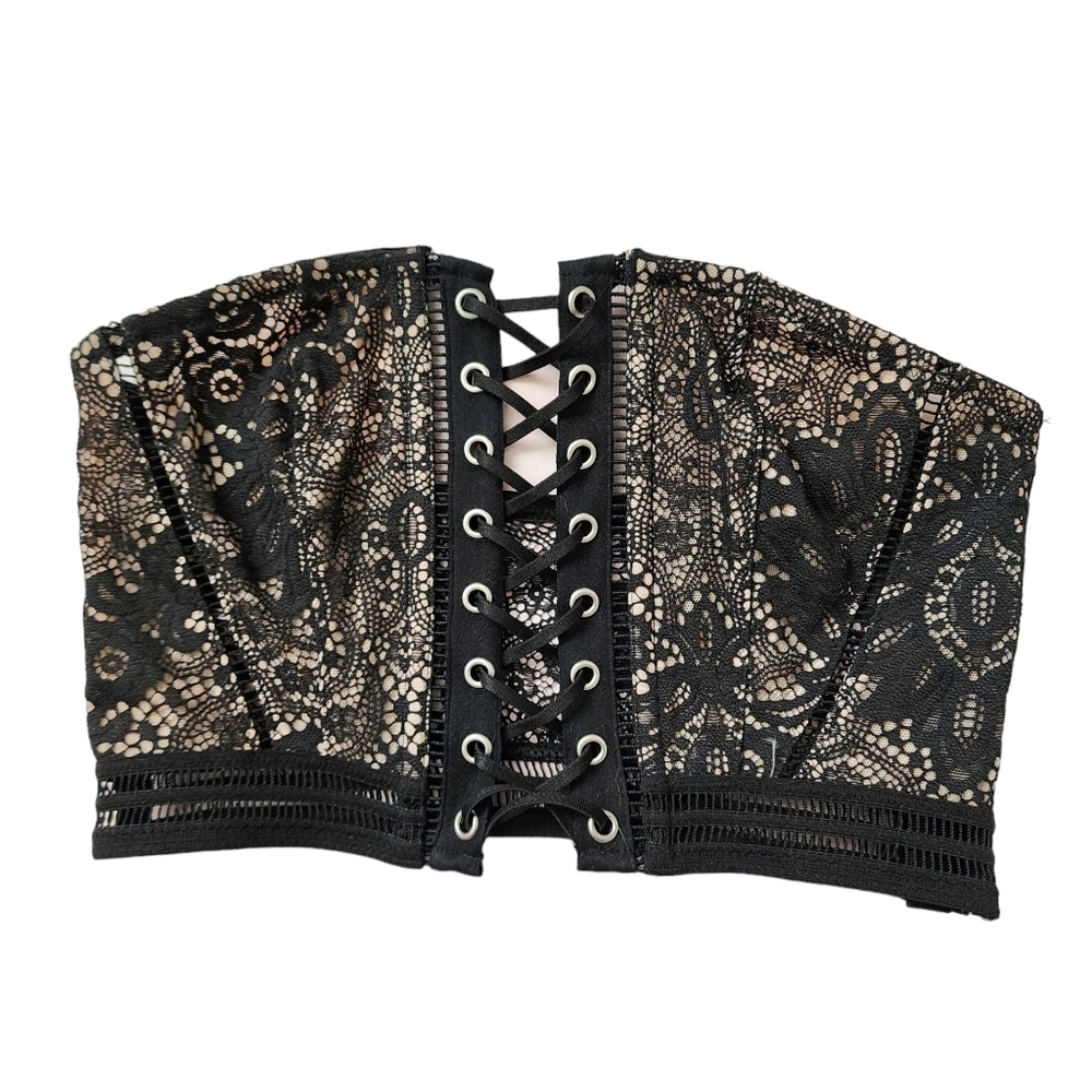 VICTORIA SECRET very sexy unlined strapless lace corset crop top XS